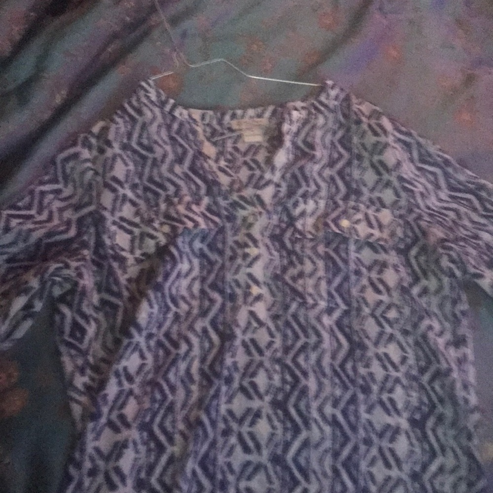 Long Sleeve Blue and White